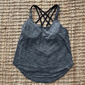 Lululemon Free To Be Serene Tank 2-in-1 Heathered Black 12 C/D